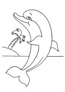 דף צביעה של דולפין חמוד